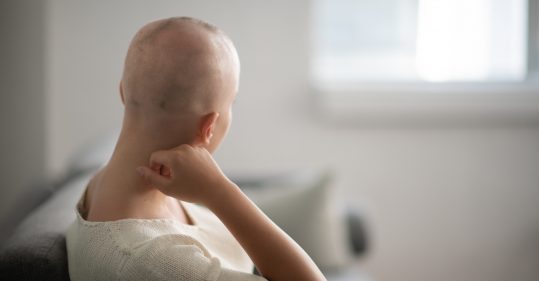 A woman with cancer