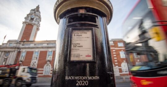 Postbox painted black to honour Mary Seacole